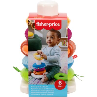 Zabawka edukacyjna FISHER PRICE Piramidka sensoryczna z kółek HXK47