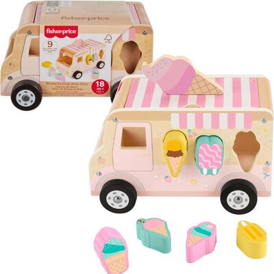 Zabawka edukacyjna FISHER PRICE Ciężarówka z lodami Sorter kształtów HXT86