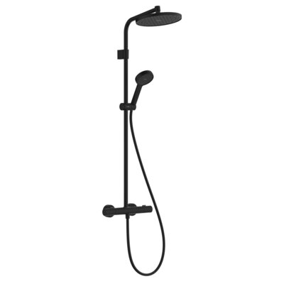 Zestaw prysznicowy natynkowy HANSGROHE Activera S 28078670 z deszczownicą Czarny mat
