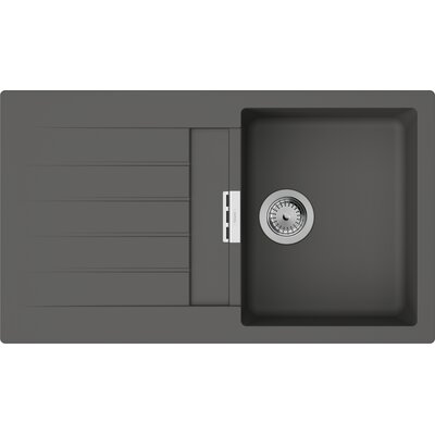 Zlewozmywak jednokomorowy z ociekaczem HANSGROHE S52 S520-F345 43356290 Kamienna szarość 86x50