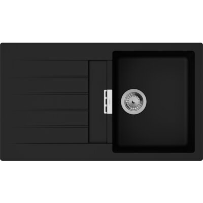 Zlewozmywak jednokomorowy z ociekaczem HANSGROHE S52 43356170 Grafitowa czerń 50x86