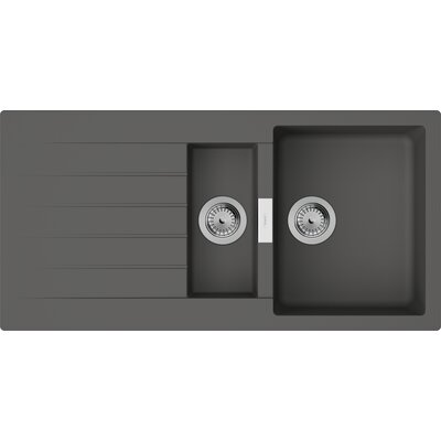 Zlewozmywak półtorakomorowy z ociekaczem HANSGROHE S52 43357290 Kamienna szarość 50x100