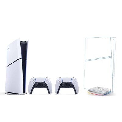 Konsola SONY PlayStation 5 Digital Slim + Kontroler SONY DualSense Biały + Podstawka MAD DOG GPS100W Biały do konsoli PlayStation 5/PS5 Slim
