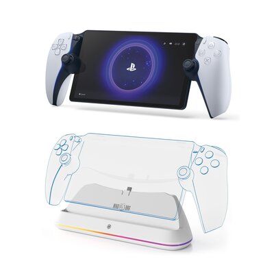 Kontroler SONY PlayStation Portal Biało-czarny + Stacja ładująca MAD DOG GPC550W Biały do PlayStation Portal