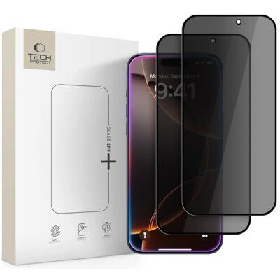 Szkło prywatyzujące TECH-PROTECT Glass Spy+ do Apple iPhone 16 Pro/17/17 Pro (2 szt.)