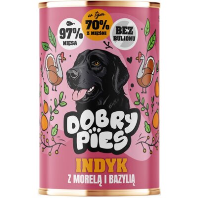 Karma dla psa DOBRY PIES Indyk z morelą i bazylią 400 g