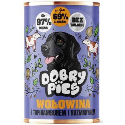 Karma dla psa DOBRY PIES Wołowina z Topinamburem i Rozmarynem 400 g