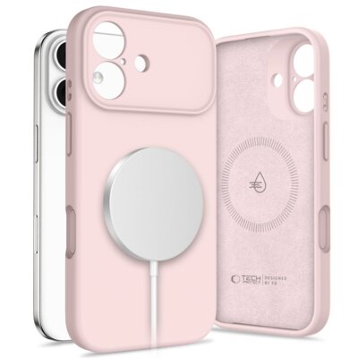 Etui TECH-PROTECT Silicone MagSafe do Apple iPhone 17 Perłowo-różowy
