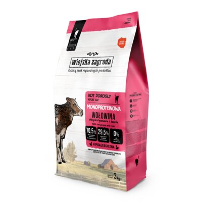 Karma dla kota WIEJSKA ZAGRODA Monobiałkowa Wołowina 3 kg