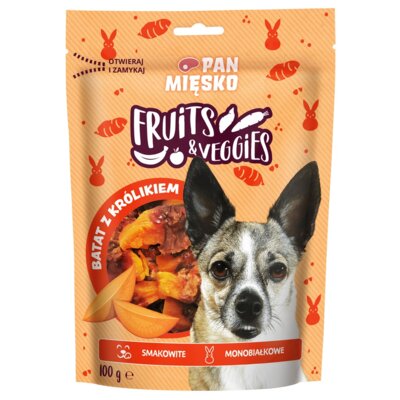 Przysmak dla psa PAN MIĘSKO Fruits & Veggies Batat z królikiem 100 g