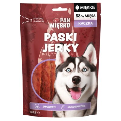 Przysmak dla psa PAN MIĘSKO Paski Jerky Kaczka 100 g