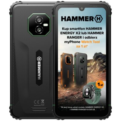 Smartfon HAMMER Ranger 6/128GB 6.088" Czarno-zielony