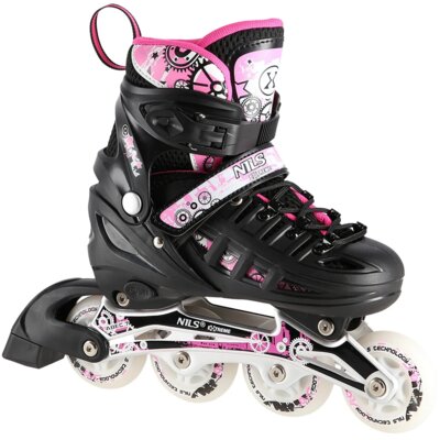 Łyżworolki NILS EXTREME NH10905 4w1 (rozmiar 31-34) Czarno-różowy