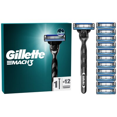 Golarka GILLETTE Mach3 + 12 ostrzy Czarny