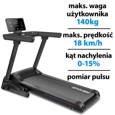 Bieżnia elektryczna SPOKEY Sirius 2610W 18km/h