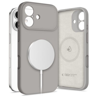 Etui TECH-PROTECT Silicone MagSafe do Apple iPhone 17 Jasnoszary