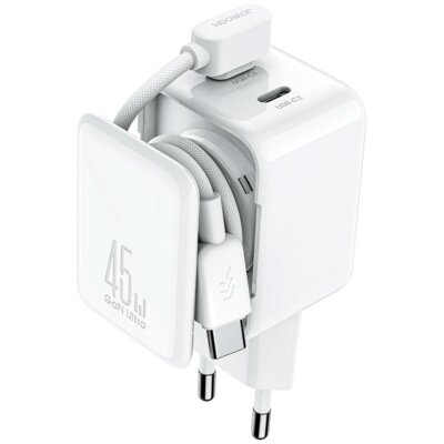 Ładowarka sieciowa JOYROOM JR-TCL05 45W GaN PD PPS Biały + Kabel USB-C