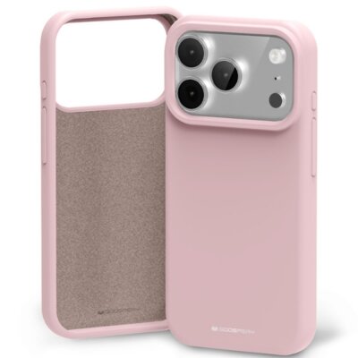 Etui MERCURY Silicone do Apple iPhone 17 Pro Różowo-piaskowy