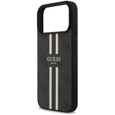 Etui GUESS 4G Printed Stripes MagSafe do Apple iPhone 17 Pro Max Czarny