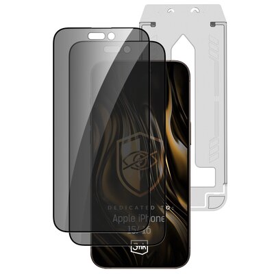 Szkło prywatyzujące 3MK Hardy Privzone do Apple iPhone 15/16 (2 szt.)