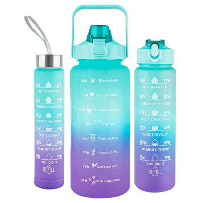 Bidon EXTRALINK 3w1 2000 ml + 900 ml + 300 ml Błękitno-fioletowy