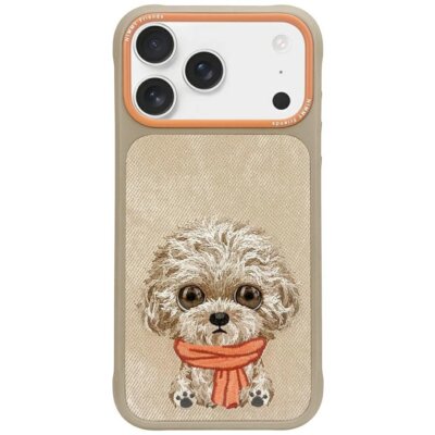 Etui NIMMY Big Eyed Pet 2.0 Dog do Apple iPhone 17 Pro Beżowy