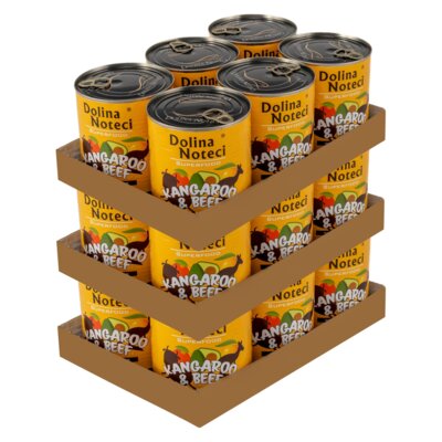 Karma dla psa DOLINA NOTECI Superfood z kangurem i wołowiną 18 x 800 g