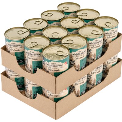 Karma dla psa WIEJSKA ZAGRODA Leśne smaki Jeleń z wieprzowiną 24 x 400 g