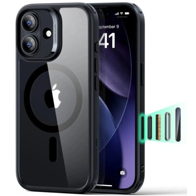 Etui ESR Classic Hybryd MagSafe + Tempered Glass do Apple iPhone 17 Przezroczysto-czarny