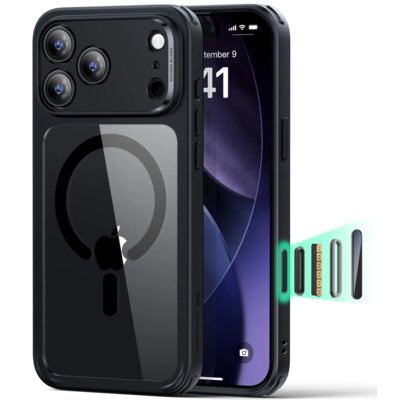 Etui ESR Classic Hybryd MagSafe + Tempered Glass do Apple iPhone 17 Pro Max Przezroczysto-czarny