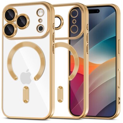 Etui TECH-PROTECT MagFlex MagSafe do Apple iPhone 17 Pro Przezroczysto-złoty (błyszczący)