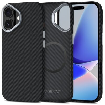 Etui TECH-PROTECT Ion Carbon MagSafe do Apple iPhone 17 Czarno-srebrny