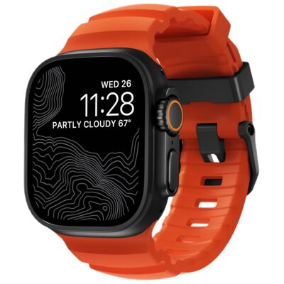 Pasek NOMAD Rocky Point Band do Apple Watch do koperty 42/44/45/46/49mm Pomarańczowo-czarny