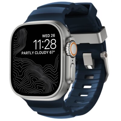 Pasek NOMAD Rocky Point Band do Apple Watch do koperty 42/44/45/46/49mm Niebiesko-srebrny