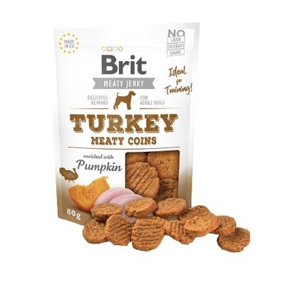 Przysmak dla psa BRIT BRIT Jerky Turkey Meaty Coins Pumpkin 36 x 80 g