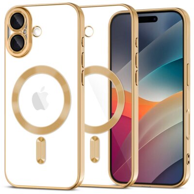 Etui TECH-PROTECT MagFlex MagSafe do Apple iPhone 17 Przezroczysto-złoty (błyszczący)