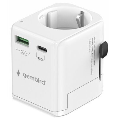 Adapter podróżny GEMBIRD TPA-EU1A1C20-01-W (Globalny)