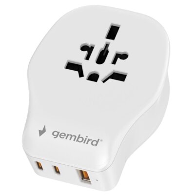 Adapter podróżny GEMBIRD TPA-1A2C20-02-W (Globalny)