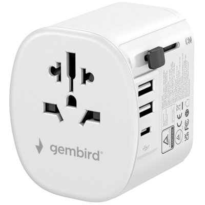 Adapter podróżny GEMBIRD TPA-EU2A1C15-01-W (Globalny)