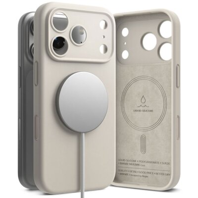 Etui RINGKE Silicone Magnetic MagSafe do Apple iPhone 17 Pro Kamienny