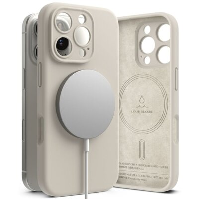 Etui RINGKE Silicone Magnetic MagSafe do Apple iPhone 17 Pro Kamienny
