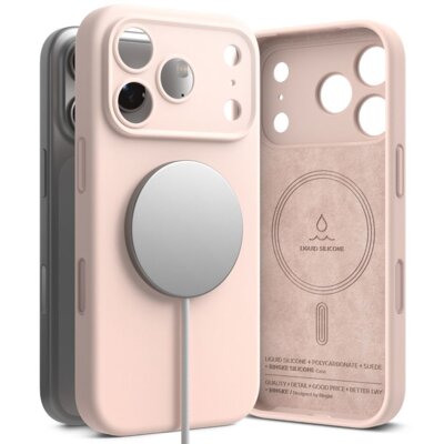 Etui RINGKE Silicone Magnetic MagSafe do Apple iPhone 17 Pro Różowy piasek