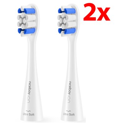 Oryginalna końcówka szczoteczki NICEBOY Ion Sonic Kids Ultrasoft Biały (2 szt.) (Delikatna dla zębów)