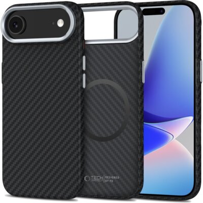 Etui TECH-PROTECT Ion Carbon MagSafe do Apple iPhone Air Czarno-srebrny