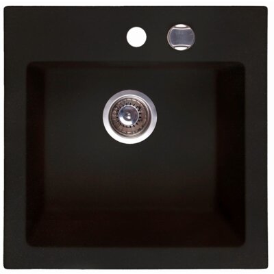 Zlewozmywak jednokomorowy BERG Unit BRG12103 Czarny metalik 46.5x46.5