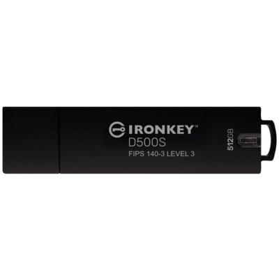 Pendrive KINGSTON IronKey D500S 512GB, USB 3.2 Gen. 1 (USB 3.0), Odczyt 310 Mb/s, Zapis 250Mb/s Czarny