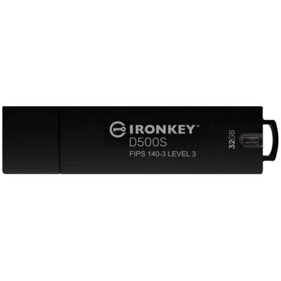 Pendrive KINGSTON IronKey D500S 32GB, USB 3.2 Gen. 1 (USB 3.0), Odczyt 260 Mb/s, Zapis 190 Mb/s Czarny