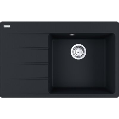 Zlewozmywak jednokomorowy z ociekaczem FRANKE Centro CNG 611-78 TL 114.0633.138 Czarny mat 50x78