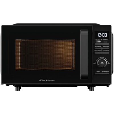 Kuchenka mikrofalowa GÖTZE & JENSEN MO920KAF Twin AirFry 1200W średnica 27 cm pojemność 20L Auto Defrost Quick Start Czarny