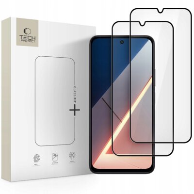 Szkło hartowane TECH-PROTECT Glass Fit+ do Xiaomi Poco M7 Czarny (2 szt.)